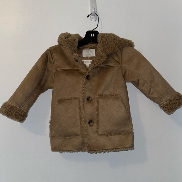 ZARA TODDLER UNISEX DOUBLE SIDED FAUX SHEARLING COAT NWT - Picture 1 of 9